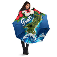 Guam Tropical Island Umbrella Hibiscus Floral Ocean Waves TS04 - Polynesian Pride