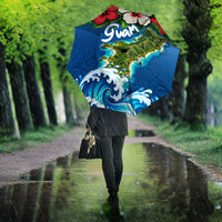 Guam Tropical Island Umbrella Hibiscus Floral Ocean Waves TS04 - Polynesian Pride