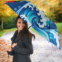 Guam Tropical Island Umbrella Hibiscus Floral Ocean Waves TS04 - Polynesian Pride