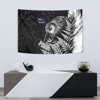 Personalized New Zealand Kiwi Bird Tapestry Grunge Maori Tribal Pattern Silver Fern