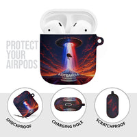 New Zealand Aotearoa Kiwi UFO AirPods Case Sci-Fi Galaxy Sunset Sky Tower And Mountain TS04 - Polynesian Pride