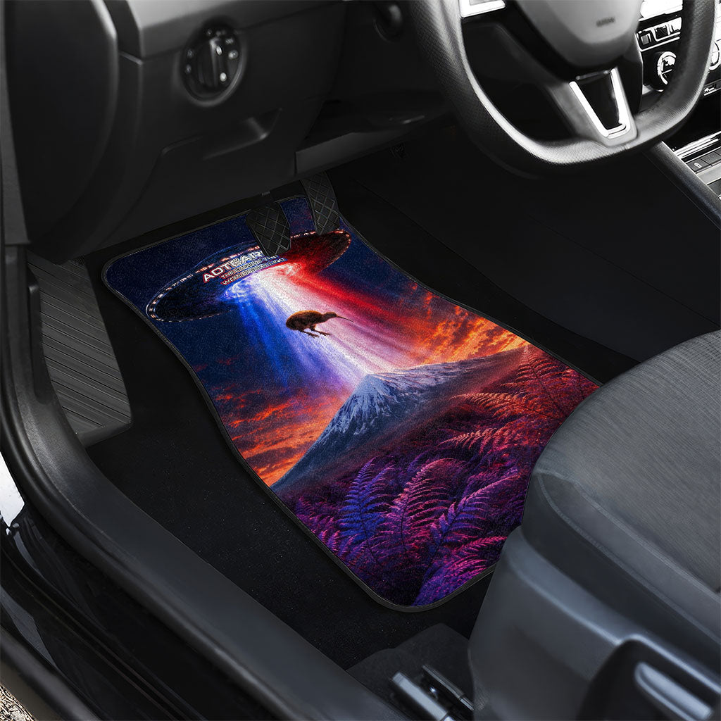New Zealand Aotearoa Kiwi UFO Car Mats Sci-Fi Galaxy Sunset Sky Tower And Mountain TS04 - Polynesian Pride
