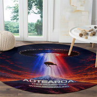 New Zealand Aotearoa Kiwi UFO Round Carpet Sci-Fi Galaxy Sunset Sky Tower And Mountain TS04 - Polynesian Pride