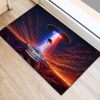 New Zealand Aotearoa Kiwi UFO Rubber Doormat Sci-Fi Galaxy Sunset Sky Tower And Mountain TS04 - Polynesian Pride