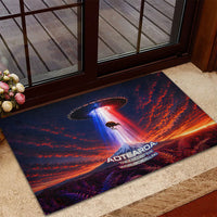 New Zealand Aotearoa Kiwi UFO Rubber Doormat Sci-Fi Galaxy Sunset Sky Tower And Mountain TS04 - Polynesian Pride