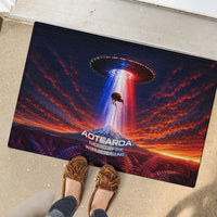 New Zealand Aotearoa Kiwi UFO Rubber Doormat Sci-Fi Galaxy Sunset Sky Tower And Mountain TS04 - Polynesian Pride