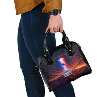 New Zealand Aotearoa Kiwi UFO Shoulder Handbag Sci-Fi Galaxy Sunset Sky Tower And Mountain TS04 - Polynesian Pride