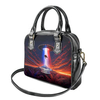 New Zealand Aotearoa Kiwi UFO Shoulder Handbag Sci-Fi Galaxy Sunset Sky Tower And Mountain TS04 - Polynesian Pride