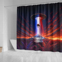 New Zealand Aotearoa Kiwi UFO Shower Curtain Sci-Fi Galaxy Sunset Sky Tower And Mountain TS04 - Polynesian Pride