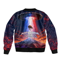 New Zealand Aotearoa Kiwi UFO Sleeve Zip Bomber Jacket Sci-Fi Galaxy Sunset Sky Tower And Mountain TS04 - Polynesian Pride
