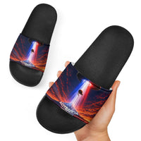 New Zealand Aotearoa Kiwi UFO Slide Sandals Sci-Fi Galaxy Sunset Sky Tower And Mountain TS04 - Polynesian Pride