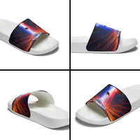 New Zealand Aotearoa Kiwi UFO Slide Sandals Sci-Fi Galaxy Sunset Sky Tower And Mountain TS04 - Polynesian Pride