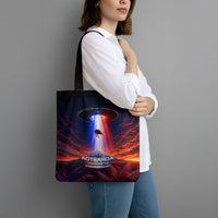 New Zealand Aotearoa Kiwi UFO Tote Bag Sci-Fi Galaxy Sunset Sky Tower And Mountain TS04 - Polynesian Pride