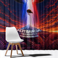 New Zealand Aotearoa Kiwi UFO Window Curtain Sci-Fi Galaxy Sunset Sky Tower And Mountain TS04 - Polynesian Pride