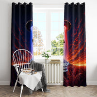 New Zealand Aotearoa Kiwi UFO Window Curtain Sci-Fi Galaxy Sunset Sky Tower And Mountain TS04 - Polynesian Pride