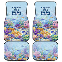 Fiji Taveuni Rainbow Reef Car Mats Scuba Diver Vibrant Undersea Coral Garden Watercolor