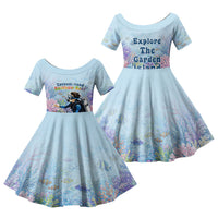 Fiji Taveuni Rainbow Reef Family Matching Long Sleeve Bodycon Dress and Hawaiian Shirt Scuba Diver Vibrant Undersea Coral Garden Watercolor TS04 Daughter's Dress Blue - Polynesian Pride