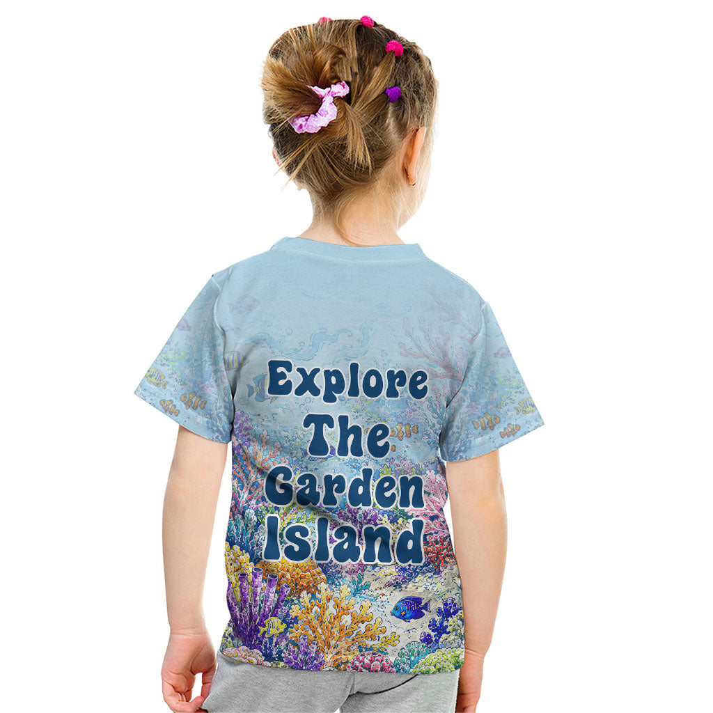 Fiji Taveuni Rainbow Reef Kid T Shirt Scuba Diver Vibrant Undersea Coral Garden Watercolor TS04 - Polynesian Pride
