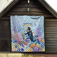 Fiji Taveuni Rainbow Reef Quilt Scuba Diver Vibrant Undersea Coral Garden Watercolor TS04 - Polynesian Pride