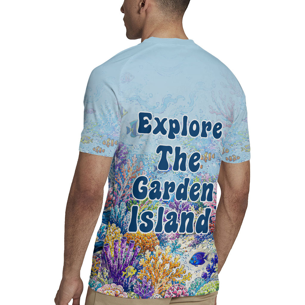 Fiji Taveuni Rainbow Reef Rugby Jersey Scuba Diver Vibrant Undersea Coral Garden Watercolor TS04 - Polynesian Pride