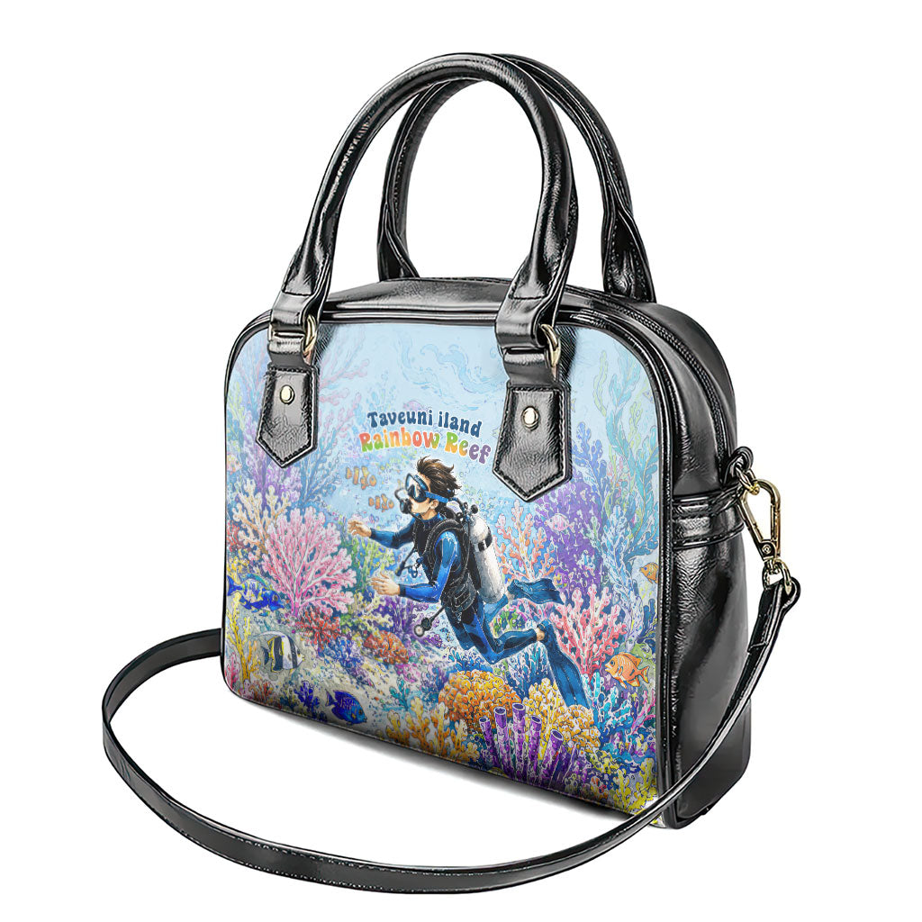 Fiji Taveuni Rainbow Reef Shoulder Handbag Scuba Diver Vibrant Undersea Coral Garden Watercolor TS04 - Polynesian Pride