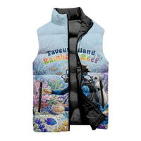 Fiji Taveuni Rainbow Reef Sleeveless Puffer Jacket Scuba Diver Vibrant Undersea Coral Garden Watercolor TS04 - Polynesian Pride