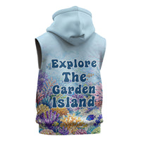 Fiji Taveuni Rainbow Reef Sleeveless Zip Hoodie Scuba Diver Vibrant Undersea Coral Garden Watercolor TS04 - Polynesian Pride