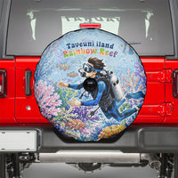 Fiji Taveuni Rainbow Reef Spare Tire Cover Scuba Diver Vibrant Undersea Coral Garden Watercolor TS04 - Polynesian Pride