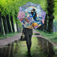 Fiji Taveuni Rainbow Reef Umbrella Scuba Diver Vibrant Undersea Coral Garden Watercolor TS04 - Polynesian Pride