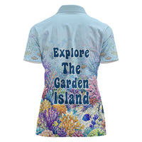 Fiji Taveuni Rainbow Reef Women Polo Shirt Scuba Diver Vibrant Undersea Coral Garden Watercolor TS04 - Polynesian Pride