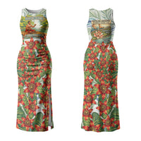 Fiji Taveuni Island Dateline Crossing Couples Matching Tank Maxi Dress and Hawaiian Shirt Tropical Cultural Landscape With Tagimoucia Floral Pattern TS04 - Polynesian Pride