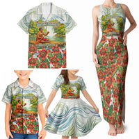 Fiji Taveuni Island Dateline Crossing Family Matching Tank Maxi Dress and Hawaiian Shirt Tropical Cultural Landscape With Tagimoucia Floral Pattern TS04 - Polynesian Pride