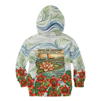 Fiji Taveuni Island Dateline Crossing Kid Hoodie Tropical Cultural Landscape With Tagimoucia Floral Pattern TS04 - Polynesian Pride