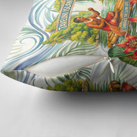 Fiji Taveuni Island Dateline Crossing Pillow Cover Tropical Cultural Landscape With Tagimoucia Floral Pattern TS04 - Polynesian Pride