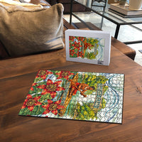 Fiji Taveuni Island Dateline Crossing Puzzle Tropical Cultural Landscape With Tagimoucia Floral Pattern TS04 - Polynesian Pride