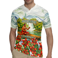 Fiji Taveuni Island Dateline Crossing Rugby Jersey Tropical Cultural Landscape With Tagimoucia Floral Pattern TS04 - Polynesian Pride