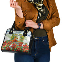 Fiji Taveuni Island Dateline Crossing Shoulder Handbag Tropical Cultural Landscape With Tagimoucia Floral Pattern TS04 - Polynesian Pride