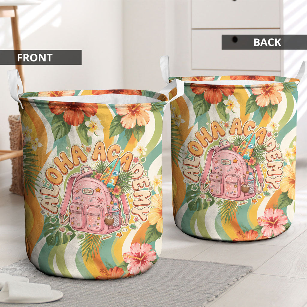 Hawaii Aloha Academy Back To School Laundry Basket Sea Turtle Tropical Hibiscus Flowers Retro Psychedelic TS04 - Polynesian Pride