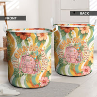 Hawaii Aloha Academy Back To School Laundry Basket Sea Turtle Tropical Hibiscus Flowers Retro Psychedelic TS04 - Polynesian Pride