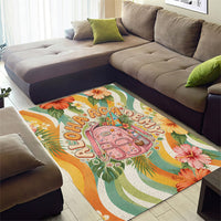 Hawaii Aloha Academy Back To School Area Rug Sea Turtle Tropical Hibiscus Flowers Retro Psychedelic TS04 - Polynesian Pride