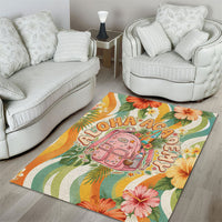 Hawaii Aloha Academy Back To School Area Rug Sea Turtle Tropical Hibiscus Flowers Retro Psychedelic TS04 - Polynesian Pride