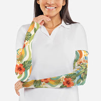 Hawaii Aloha Academy Back To School Arm Sleeves Sea Turtle Tropical Hibiscus Flowers Retro Psychedelic TS04 - Polynesian Pride