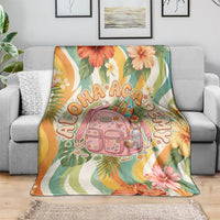 Hawaii Aloha Academy Back To School Blanket Sea Turtle Tropical Hibiscus Flowers Retro Psychedelic TS04 - Polynesian Pride