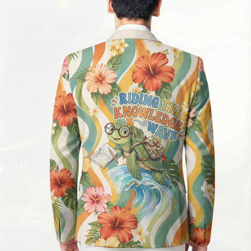 Hawaii Aloha Academy Back To School Blazer Sea Turtle Tropical Hibiscus Flowers Retro Psychedelic TS04 - Polynesian Pride