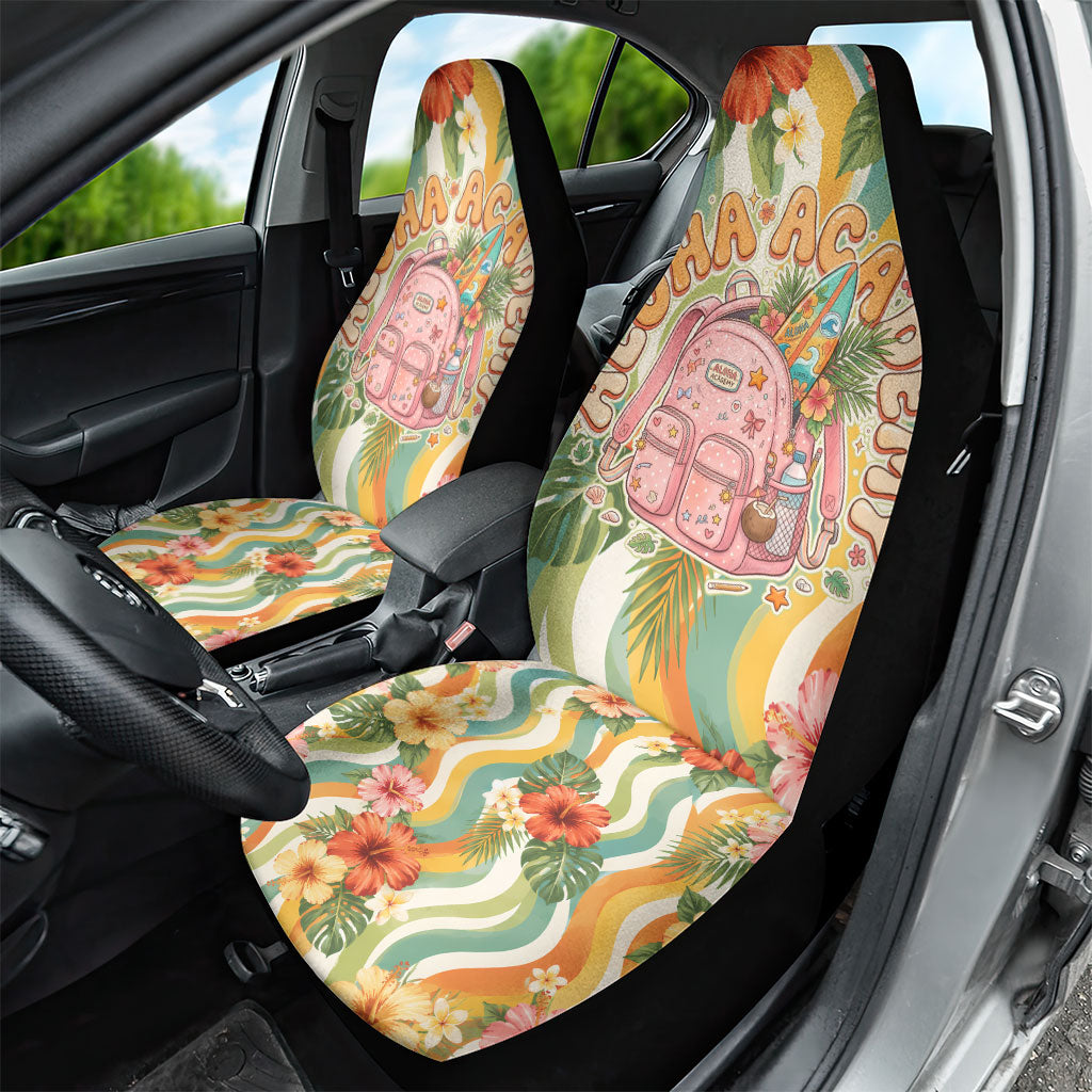 Hawaii Aloha Academy Back To School Car Seat Cover Sea Turtle Tropical Hibiscus Flowers Retro Psychedelic TS04 - Polynesian Pride