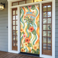 Hawaii Aloha Academy Back To School Door Cover Sea Turtle Tropical Hibiscus Flowers Retro Psychedelic TS04 - Polynesian Pride