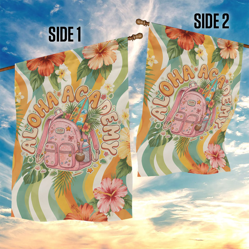 Hawaii Aloha Academy Back To School Garden Flag Sea Turtle Tropical Hibiscus Flowers Retro Psychedelic TS04 - Polynesian Pride