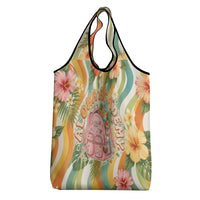 Hawaii Aloha Academy Back To School Grocery Bag Sea Turtle Tropical Hibiscus Flowers Retro Psychedelic TS04 - Polynesian Pride