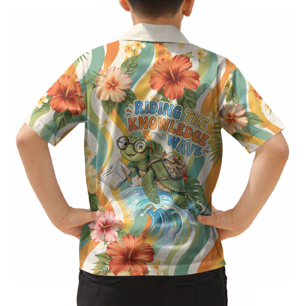 Hawaii Aloha Academy Back To School Kid Hawaiian Shirt Sea Turtle Tropical Hibiscus Flowers Retro Psychedelic TS04 - Polynesian Pride