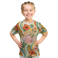 Hawaii Aloha Academy Back To School Kid T Shirt Sea Turtle Tropical Hibiscus Flowers Retro Psychedelic TS04 Orange Green - Polynesian Pride